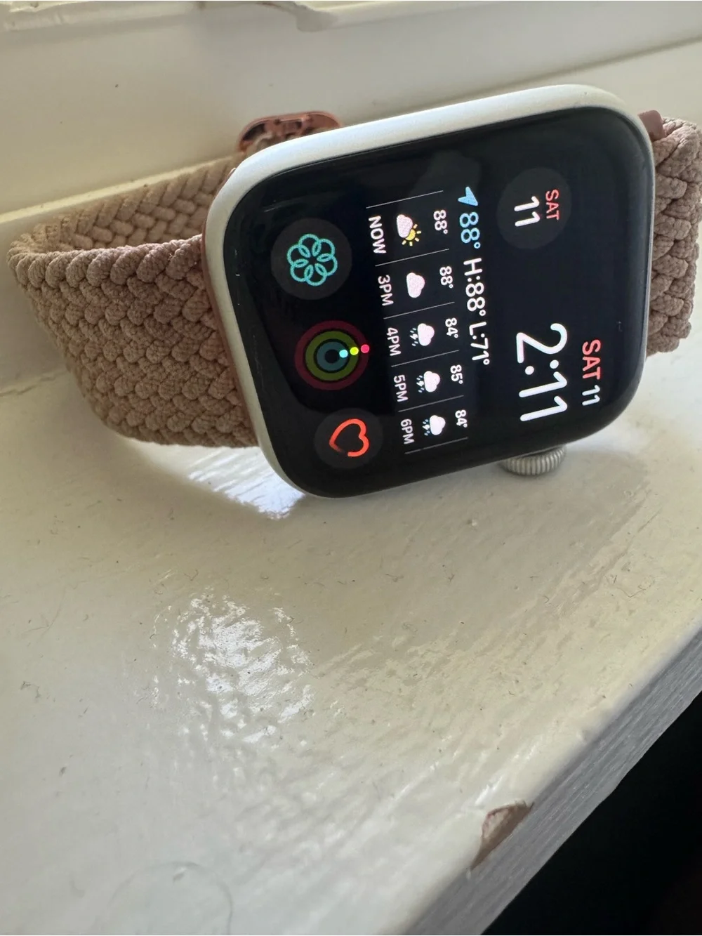 Apple Smartwatch with Beige Braided Solo Loop Band